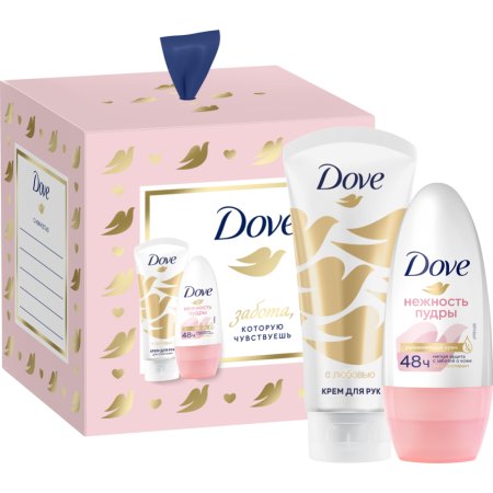 Подарочный косметический набор Dove С любовью для вас, дезодорант + крем для рук, 50 + 50 мл