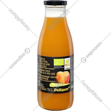 Био-сок «Delizum» персик и алоэ, 750 мл