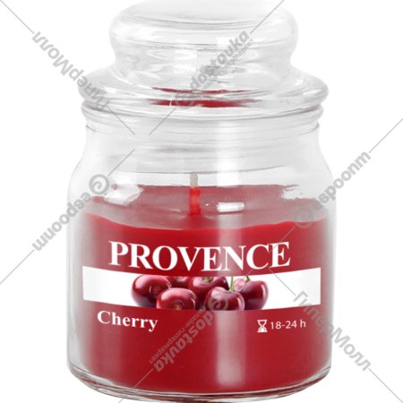 Свеча «Provence» в стеклянном подсвечнике, вишня, 565030, 9 см