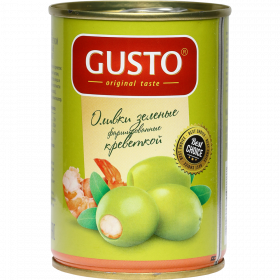 Оливки «Gusto» зеленые, фаршированные креветкой, 280 г