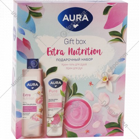 Подарочный набор «Aura» Extra Nutrition гель для душа+крем для рук, 250+75 мл