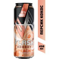 Напиток энергетический Flash up energy peach coconut, 0.5 л