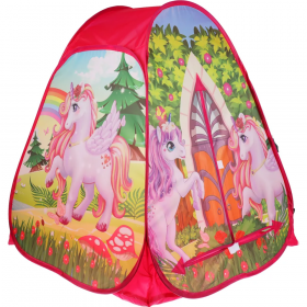 Па­лат­ка дет­ская иг­ро­вая «И­г­ра­ем вме­сте» Еди­но­ро­ги, в сумке, 81х90х81 см