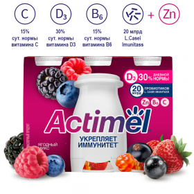 Кис­ло­мо­лоч­ный про­дукт «Actimel» ягод­ный микс 1,5%, 570 г