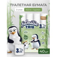 Туалетная бумага Familia Trio, 3 слоя, 40 рулонов