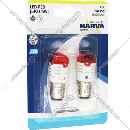 Комплект автоламп «Narva» P21/5 LED, 18096-B2, red, 2 шт