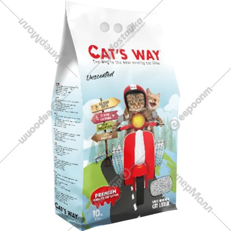 Наполнитель для туалета «Cat's Way» Natural, комкующийся, без аромата, CTSWYBX06-002, 10 л