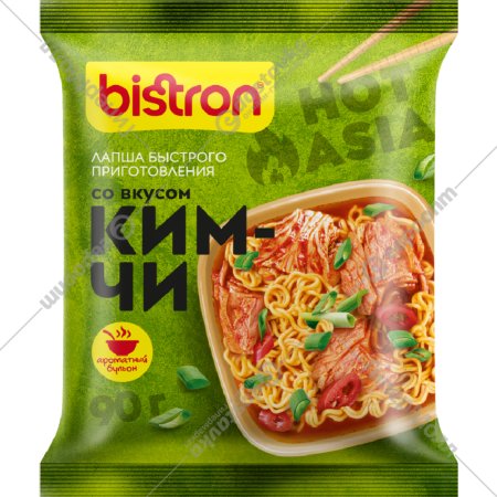 Лапша быст­ро­го при­го­тов­ле­ния «Bistron» со вкусом кимчи, 90 г
