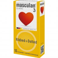 Презервативы «Masculan 3 classic» с колечками и пупырышками, 10 шт