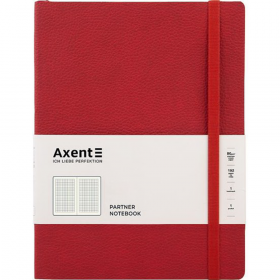 За­пис­ная книжка «Axent» Partner Soft L, клетка, крас­ный, 8615-06, 96 л