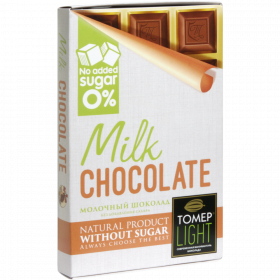 Шо­ко­лад «То­мер» мо­лоч­ный, без до­бав­ле­ния сахара, 90 г