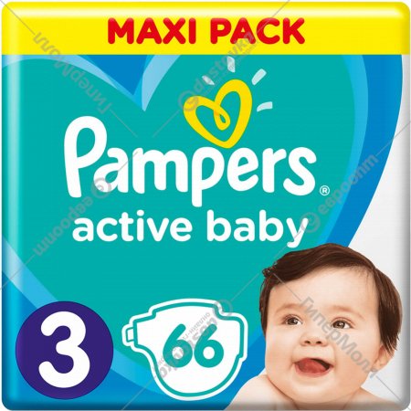 Подгузники детские «Pampers» Active Baby, Размер 3, 6-10 кг, 66 шт