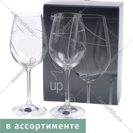 Набор бокалов для вина «Crystalex» Up, 40729/LB/BR071/350-2, 350 мл, 2 шт