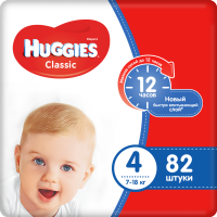 

Подг"HUGGIES CLASSIC GIGA"(4 7-18кг)82шт