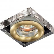 Светильник встраиваемый «Novotech» Aqua, Spot NT14 296, 369882, плафон из прозрачного хрусталя, декор - матовое золото