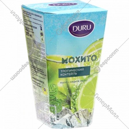 Набор косметики «Duru» жидкое мыло Зеленый чай + мыло Лайм-ананас, 511106, 300 мл + 80 г