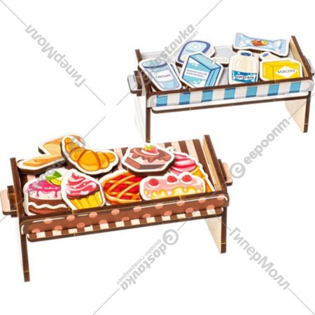 Игровой набор «WoodLand Toys» Супермаркет. Пекарня и молочные продукты, 370101