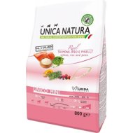 Корм для собак «Unica» Natura, 2551, для собак мелких пород, семга, рис и горох, 800 г