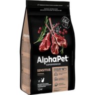 Корм для кошек «AlphaPet» 111016, для взрослых кошек с чувствительным пищеварением, ягненок, 1.5 кг