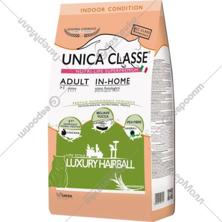 Корм для кошек «Unica» Classe, 3570, для домашних кошек, курица, 1.5 кг