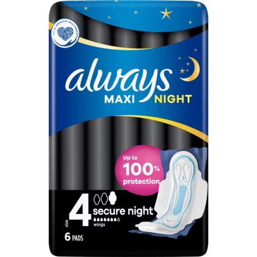 Прокладки женские «Always» Maxi Night Secure 4, 6 шт