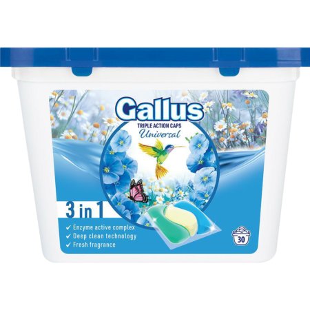 Капсулы для стирки Gallus Universal, двойного действия, 5301701, 30 шт