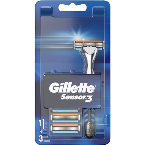 Бритва мужская «Gillette» Sensor, ручка + 3 кассеты
