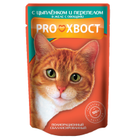 

Корм д/кош"PROХВОСТ"цып/переп с овощ,85г