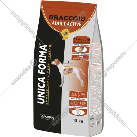 Корм для собак «Unica» Forma Braccoid, 3701, для взрослых активных собак, 15 кг