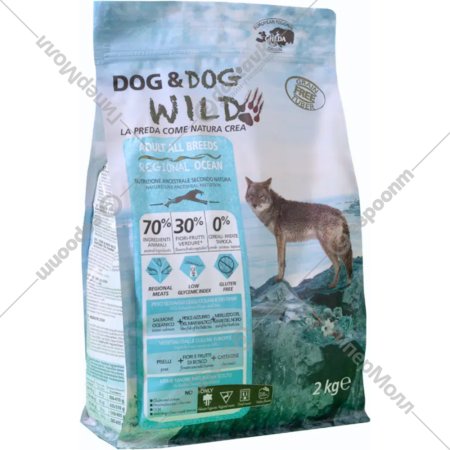 Корм для собак «Dog&Dog» Wild, 2325, океан, рыба, лосось, 2 кг