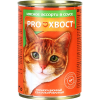 

Корм д/кош"PROХВОСТ"мясн.ассор,конс,415г