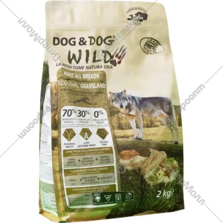 Корм для собак «Dog&Dog» Wild, 2324, свинина, ягненок, буйвол, 12 кг