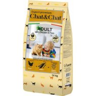 Корм для кошек «Chat&Chat» Expert, 3842, для взрослых кошек, курица, горох, 14 кг