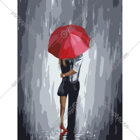 Картина по номерам «Menglei» Влюбленные под зонтом, 34VP46