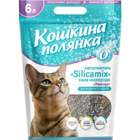 На­пол­ни­тель для туа­ле­та «Кош­ки­на По­лян­ка» Silicamix, Ла­ван­да, 6 л