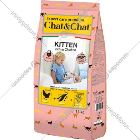 Корм для котят «Chat&Chat» Expert, 3844, с курицей, 14 кг