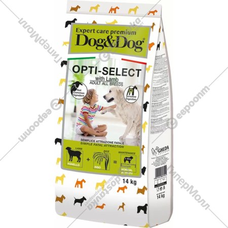 Корм для собак «Dog&Dog» Expert Opti-Select, 3822, ягненок, рис, 14 кг