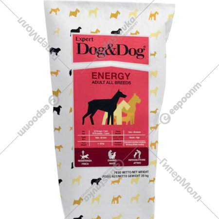 Корм для собак «Dog&Dog» Expert Energy, 1372, для активных, 20 кг