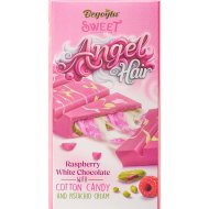 Шоколад Angel hair белый со вкусом малины с начинкой из пишмание и фисташковой пасты, 170 г