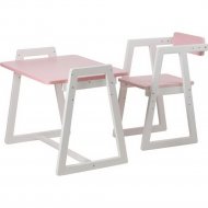 Комплект «Клик Мебель» Сева, растущая парта + стул, 7042821, белый/ розовый