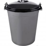 Бак для мусора «Эльфпласт» Антей, ЕР254, темно-серый/черный, 70 л