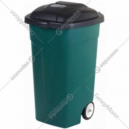 Бак для мусора «Эльфпласт» ЕР424, темно-зеленый, 105 л