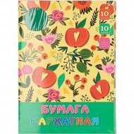Набор бархатной цветной бумаги «Канц-Эксмо» Цветы и яблоки, 10 цветов