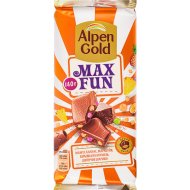 Шоколад молочный «Alpen Gold» Max Fun, с фруктовыми кусочками, 140 г