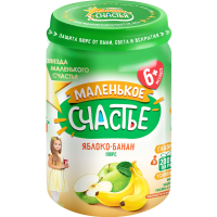 

Пюре"МАЛЕНЬКОЕ СЧАСТЬЕ"(ябл-банан)170г
