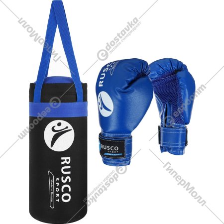 Набор для бокса детский «RuscoSport» 4oz, черный/синий