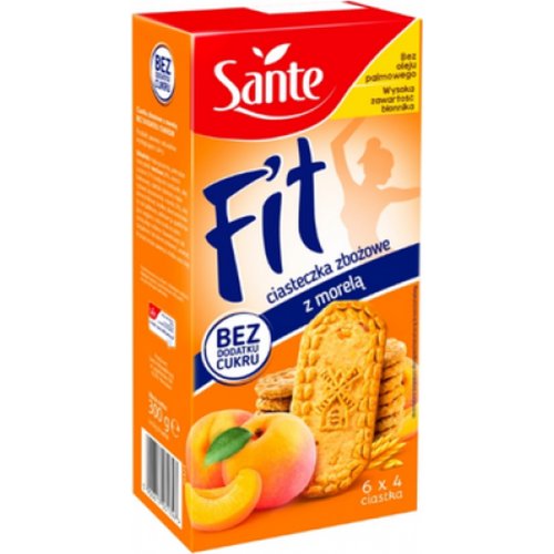 Печенье «Sante» Fit зерновое с абрикосом, без сахара, 300 г