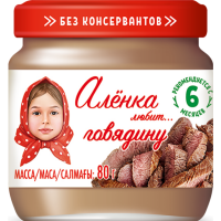 

Пюре "АЛЕНКА ЛЮБИТ" (говядина) 80гр