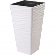 Кашпо «Formplastic» Sahara Dunes Slim, 3970-011, квадрат, белый, 40 см
