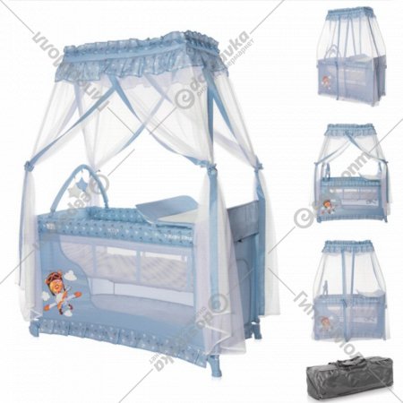 Кроватка-манеж «Lorelli» Magic Sleep Blue Adventure, 10080482169